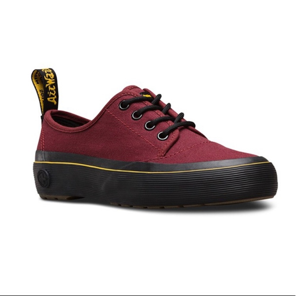 Dr Martens Docs Cherry Red Jacy Canvas Shoe Size 8